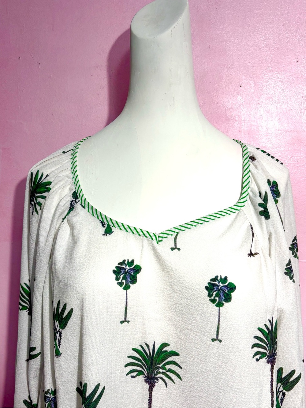 🌴 Palm Tree Print Long Sleeve Beach Coverup / Tunic 🥥
